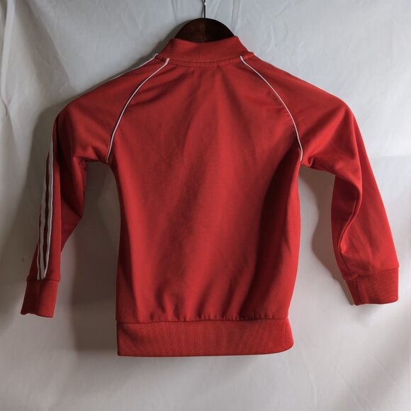 Adidas Kid's Full Zip Red/White Track Sports Jacket, Small (4-5) - Picture 2 of 8